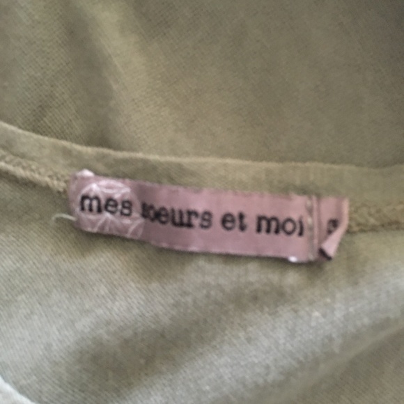 MES SOEURS ET MOI Green Mesh See-Thru Crew Tee 3 S/M - Picture 3 of 3